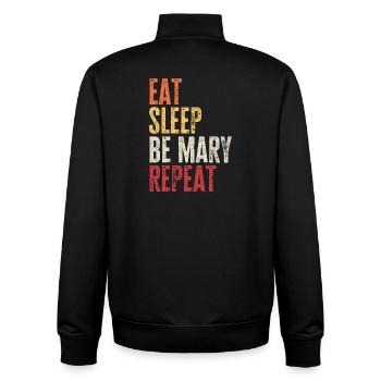 Iss, schlaf, sei Mary, wiederhole Retro-Name - Unisex Organic Zip Sweatshirt von Stanley/Stella - Schwarz - Hinten - AI Model Male 185 light (185cm)