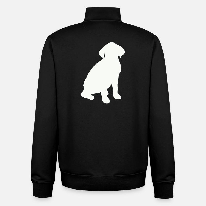 Silhouette du chien assis - Sweat zippé unisexe en coton bio Stanley/Stella - noir