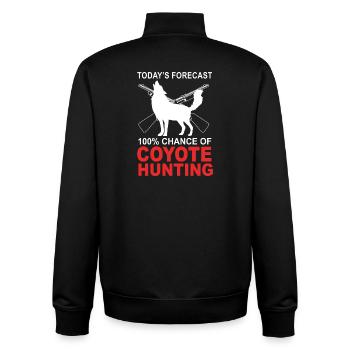 Chasseur de coyote - Sweat zippé unisexe en coton bio Stanley/Stella - noir - Dos - AI Model Male 185 light (185cm)