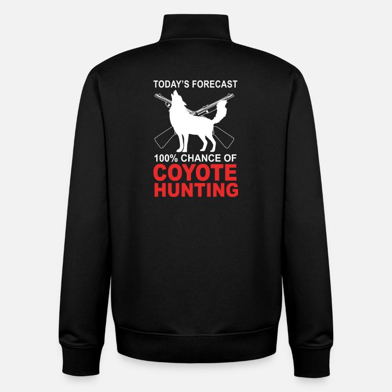 Kojote Jagd Jäger - Unisex Organic Zip Sweatshirt von Stanley/Stella - Schwarz