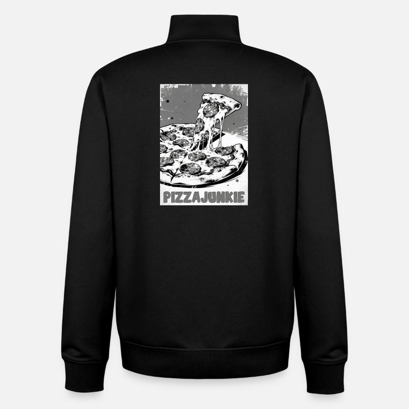 Pizzajunkie Slice Graphic - Unisex Organic Zip Sweatshirt von Stanley/Stella - Schwarz