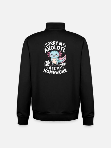 Axolotl Ate My Homework - Unisex Organic Zip Sweatshirt by Stanley/Stella - black
