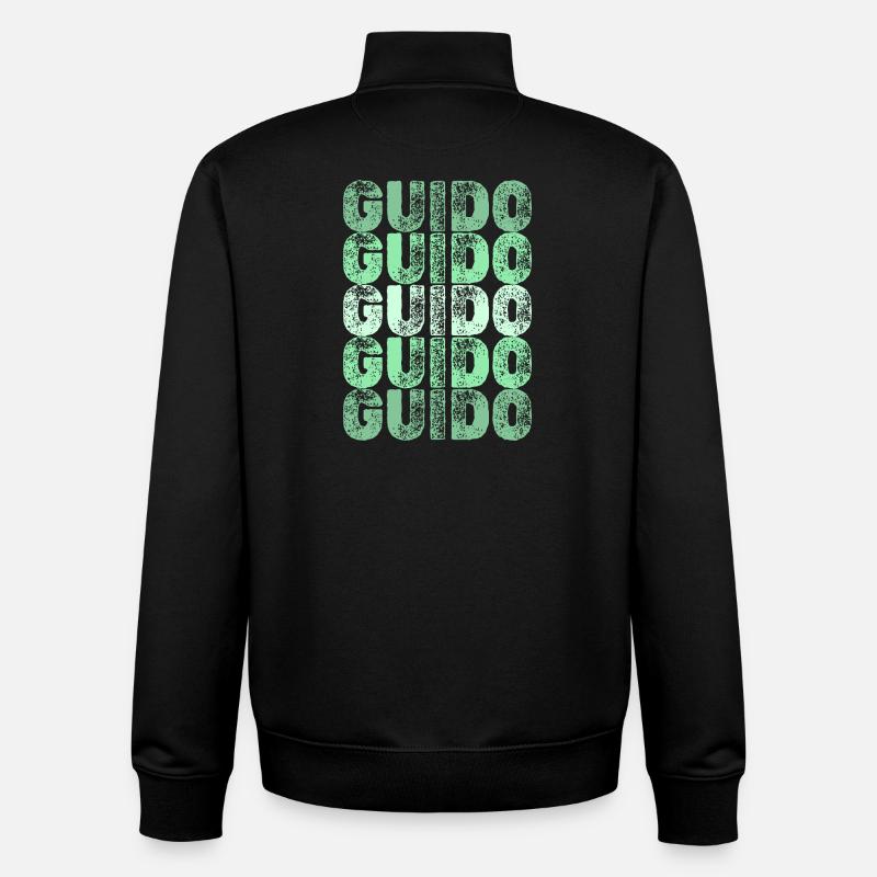 Guido comme prénom - Sweat zippé unisexe en coton bio Stanley/Stella - noir