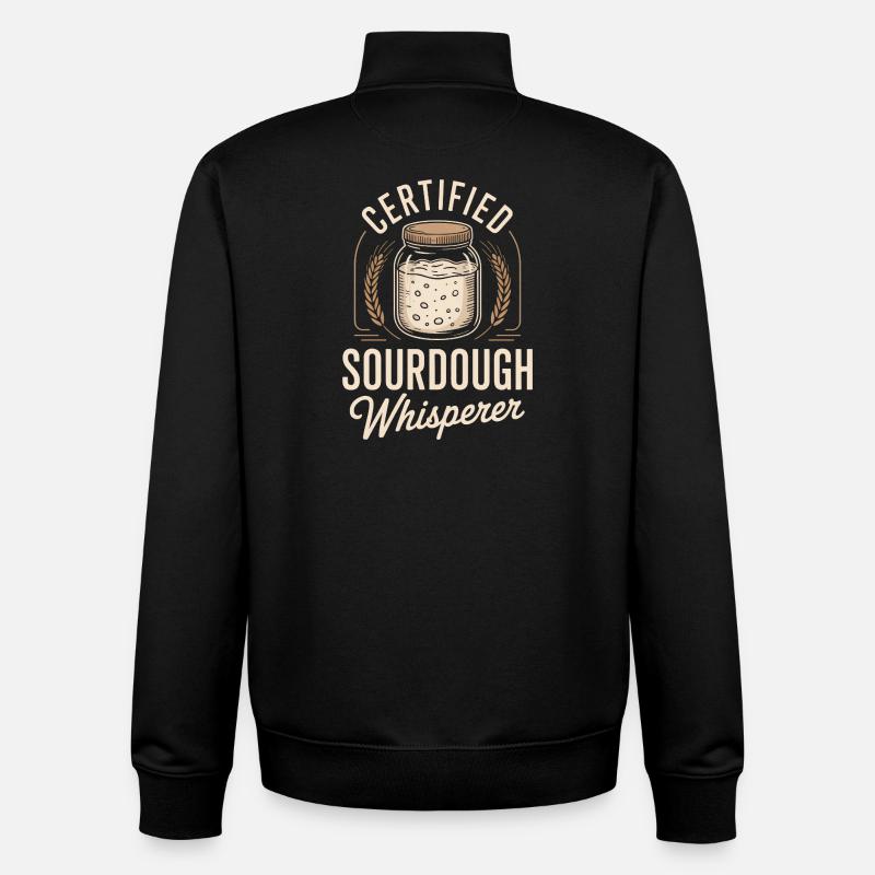 Chuchoteur certifié de levain - Sweat zippé unisexe en coton bio Stanley/Stella - noir