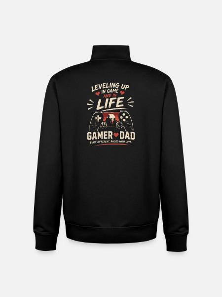 Gamer Dad: Level Up i spil og liv - Stanley/Stella unisex sweatshirt med lynlås i økologisk - sort