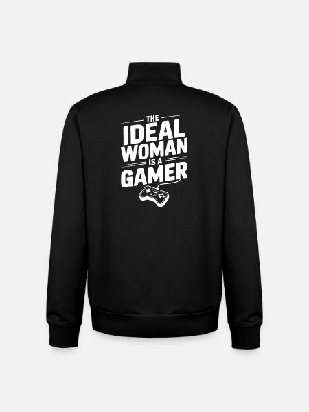 The Idea Woman Is a Gamer - Unisex Organic Zip Sweatshirt by Stanley/Stella - black