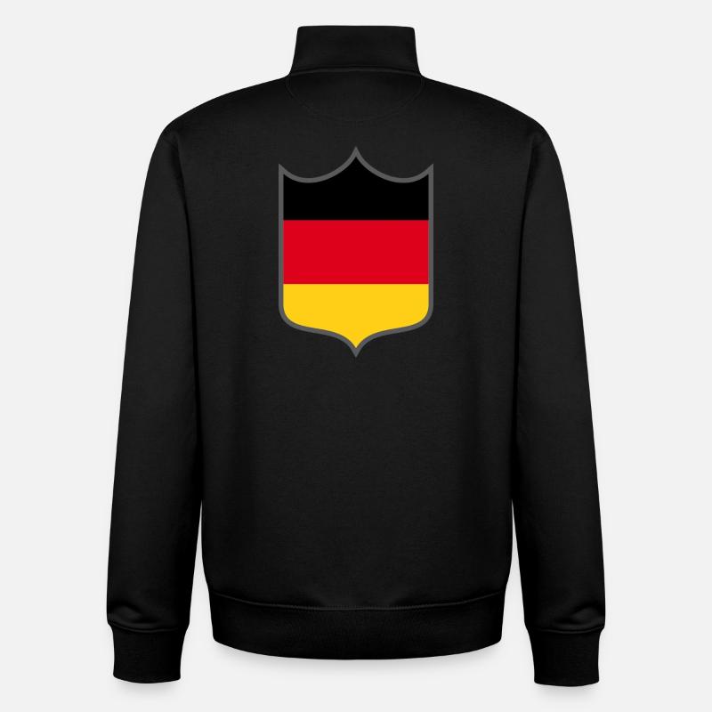 Blason du drapeau allemand - Sweat zippé unisexe en coton bio Stanley/Stella - noir