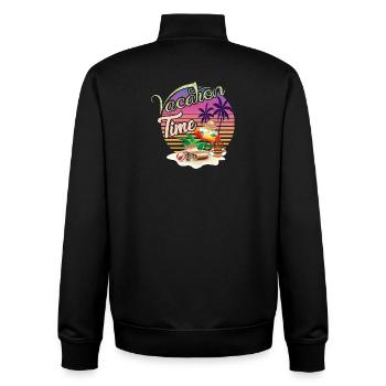 Motif estival décontracté des vacances - Sweat zippé unisexe en coton bio Stanley/Stella - noir - Dos - AI Model Male 185 light (185cm)