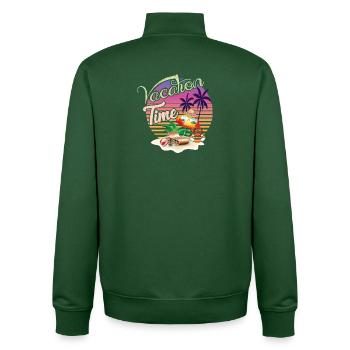 Casual Holiday Summer Motif - Unisex Organic Zip Sweatshirt by Stanley/Stella - bottle green - Back - AI Model Male 185 dark (185cm)