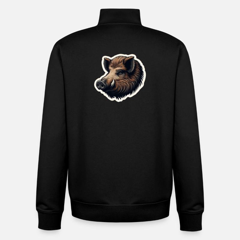 Wild boar - Unisex Organic Zip Sweatshirt von Stanley/Stella - Schwarz