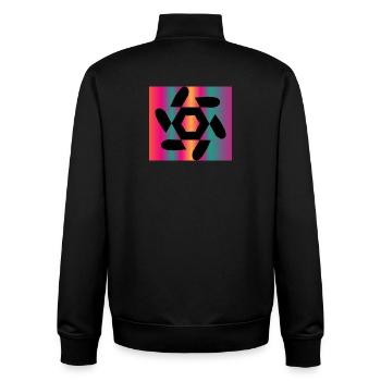 DESIGN. ART. GEEK. VINTAGE. GRAPHIQUE. MANGA. ASIE - Sweat zippé unisexe en coton bio Stanley/Stella - noir - Dos - AI Model Male 185 light (185cm)