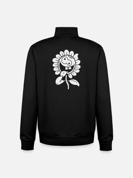 fleur fou 1c négative - Sweat zippé unisexe en coton bio Stanley/Stella - noir