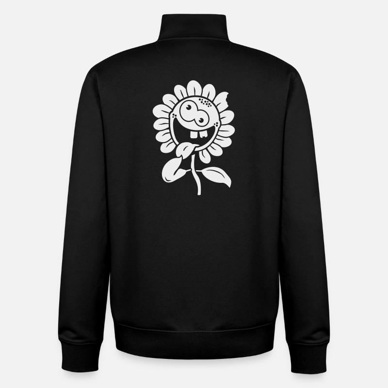 fleur fou 1c négative - Sweat zippé unisexe en coton bio Stanley/Stella - noir