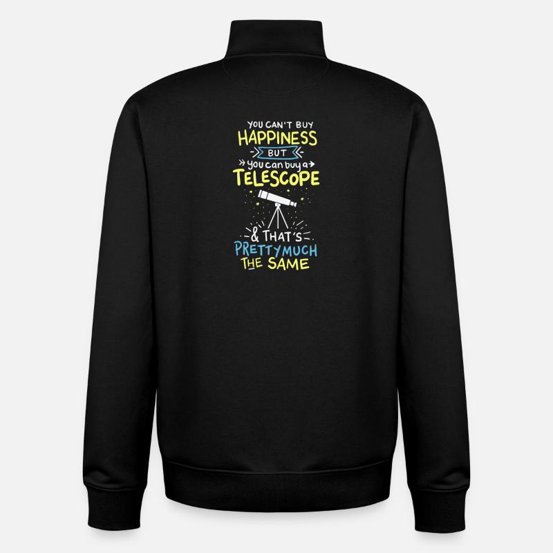 astronomie - Sweat zippé unisexe en coton bio Stanley/Stella - noir