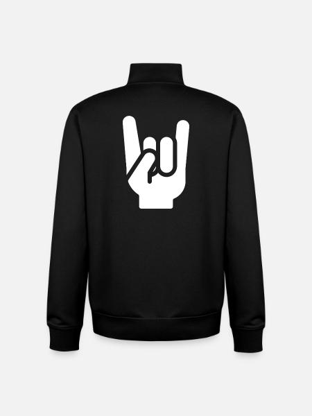 Heavy Metal Hand - Unisex Organic Zip Sweatshirt by Stanley/Stella - black