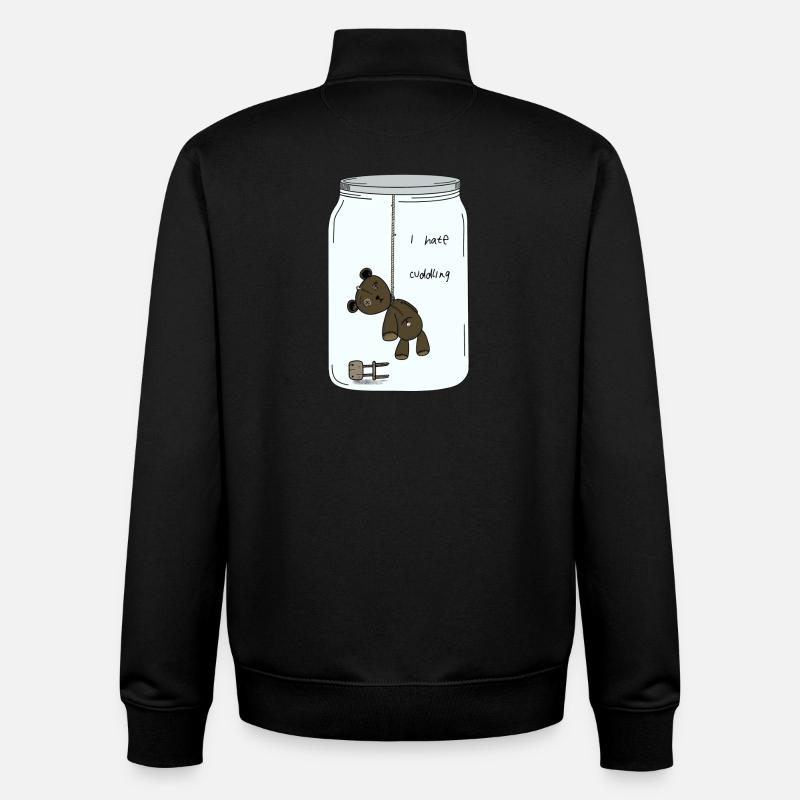 I hate cuddlIng - Unisex Organic Zip Sweatshirt by Stanley/Stella - black