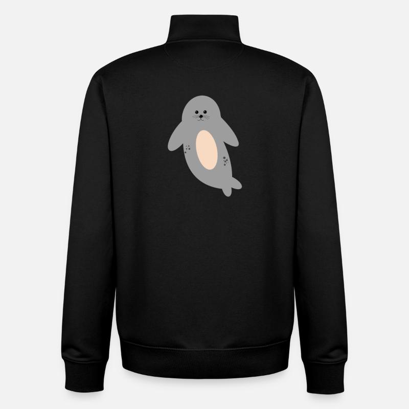 Phoque doux - Sweat zippé unisexe en coton bio Stanley/Stella - noir