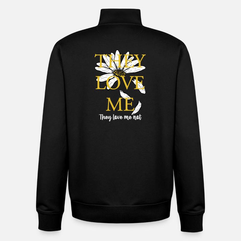 Ils m’aiment, pas Daisy - Sweat zippé unisexe en coton bio Stanley/Stella - noir