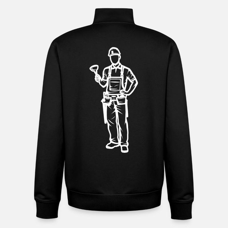 Plombier - Sweat zippé unisexe en coton bio Stanley/Stella - noir