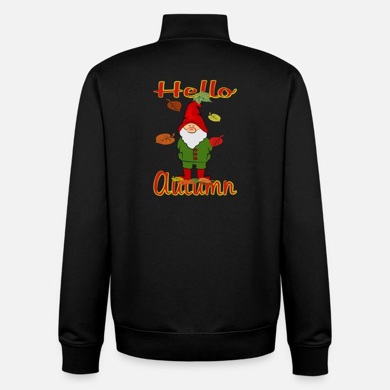 Wichtel mit Herbstlaub - Unisex Organic Zip Sweatshirt von Stanley/Stella - Schwarz