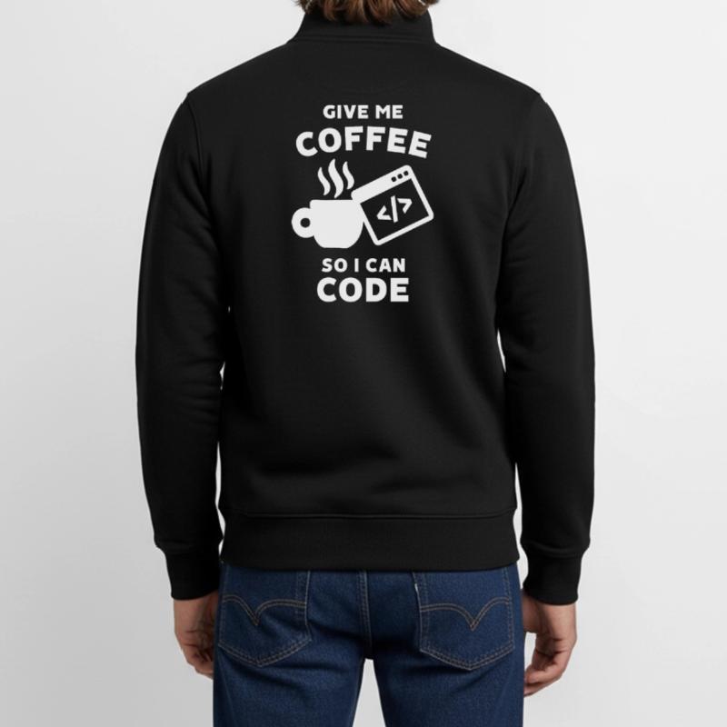 Career Statement Work Coder Make Money Unisex Organic Zip Sweatshirt by Stanley/Stella