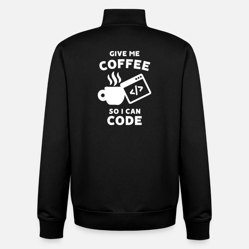 Karriere Statement Arbeit Coder Geld Verdienen - Unisex Organic Zip Sweatshirt von Stanley/Stella - Schwarz