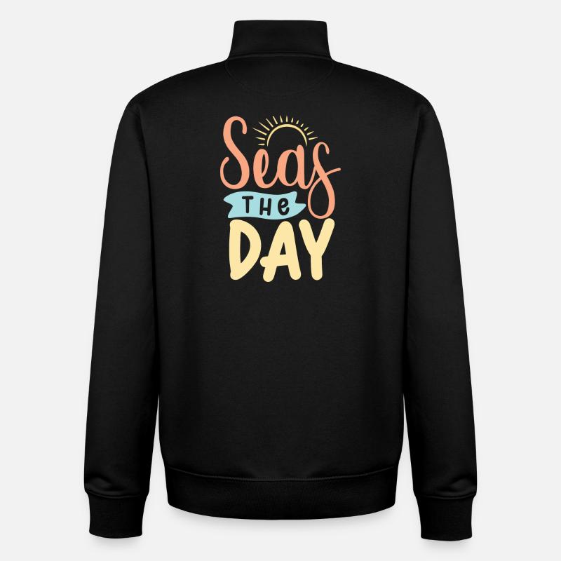 Mers Le Jour - Sweat zippé unisexe en coton bio Stanley/Stella - noir