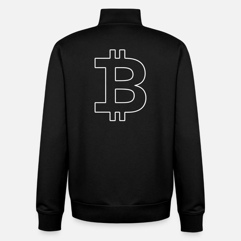 Bitcoin Silhouette Monnaie de poche - Sweat zippé unisexe en coton bio Stanley/Stella - noir