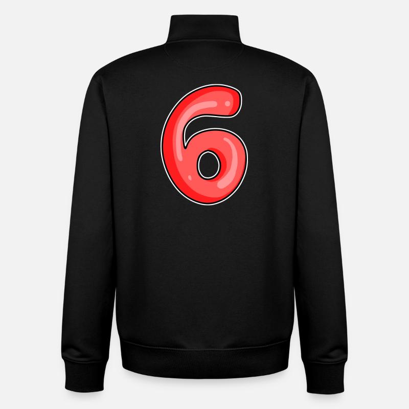 Zahl 6 Nummer - Unisex Organic Zip Sweatshirt von Stanley/Stella - Schwarz