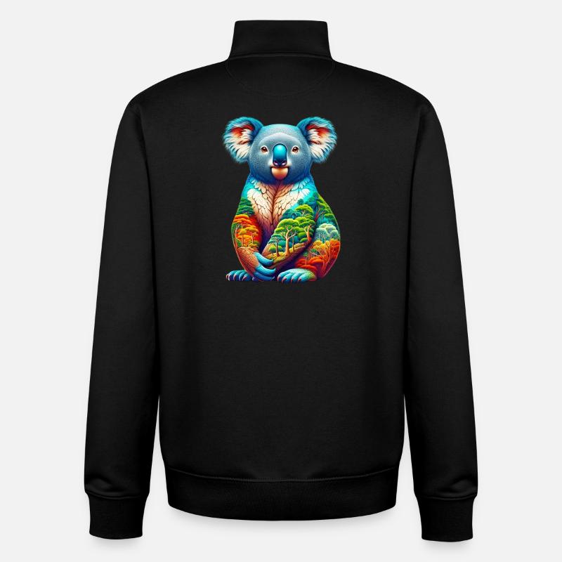 Koala - Unisex Organic Zip Sweatshirt by Stanley/Stella - black