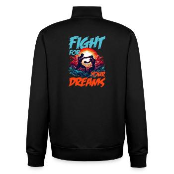 Epic Boxing Showdown: Fight for Your Dreams! - Unisex Organic Zip Sweatshirt by Stanley/Stella - black - Back - AI Model Male 185 light (185cm)