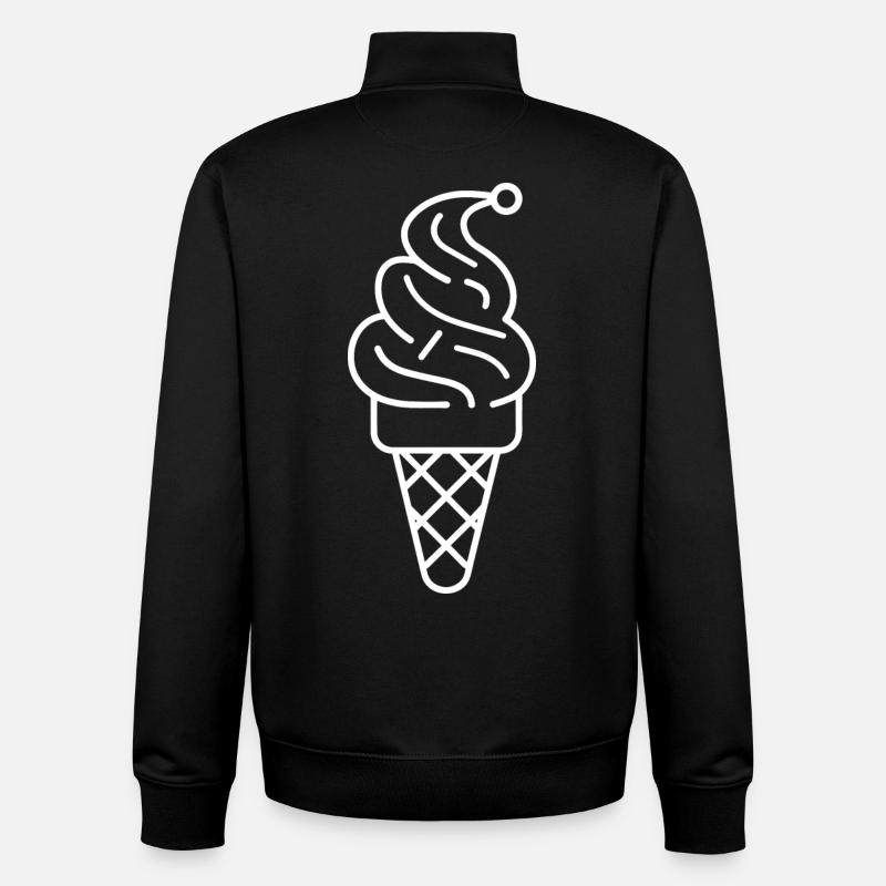Eiswaffel Zeichnung - Unisex Organic Zip Sweatshirt von Stanley/Stella - Schwarz