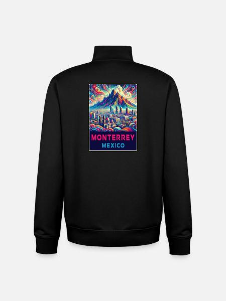Monterrey Mexico Design - Unisex Organic Zip Sweatshirt by Stanley/Stella - black