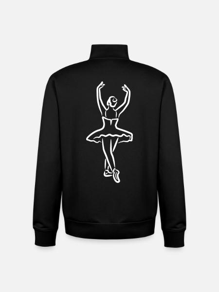 Ballet Girl Drawing - Unisex Organic Zip Sweatshirt by Stanley/Stella - black