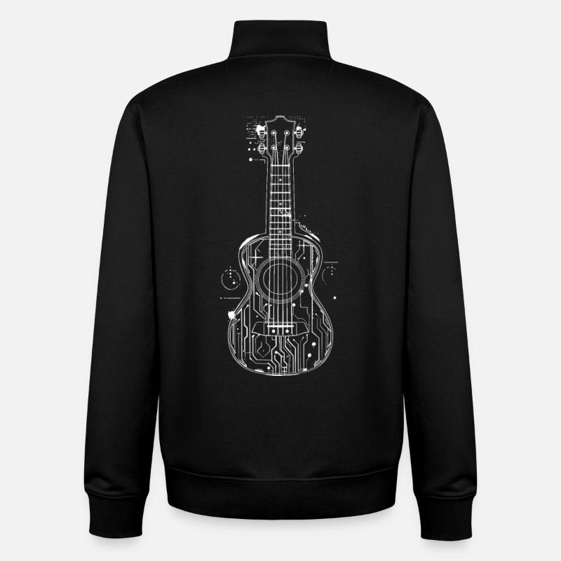 Ukulele Graphics - Unisex Organic Zip Sweatshirt by Stanley/Stella - black