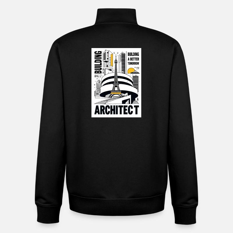 Architect - Sweat zippé unisexe en coton bio Stanley/Stella - noir