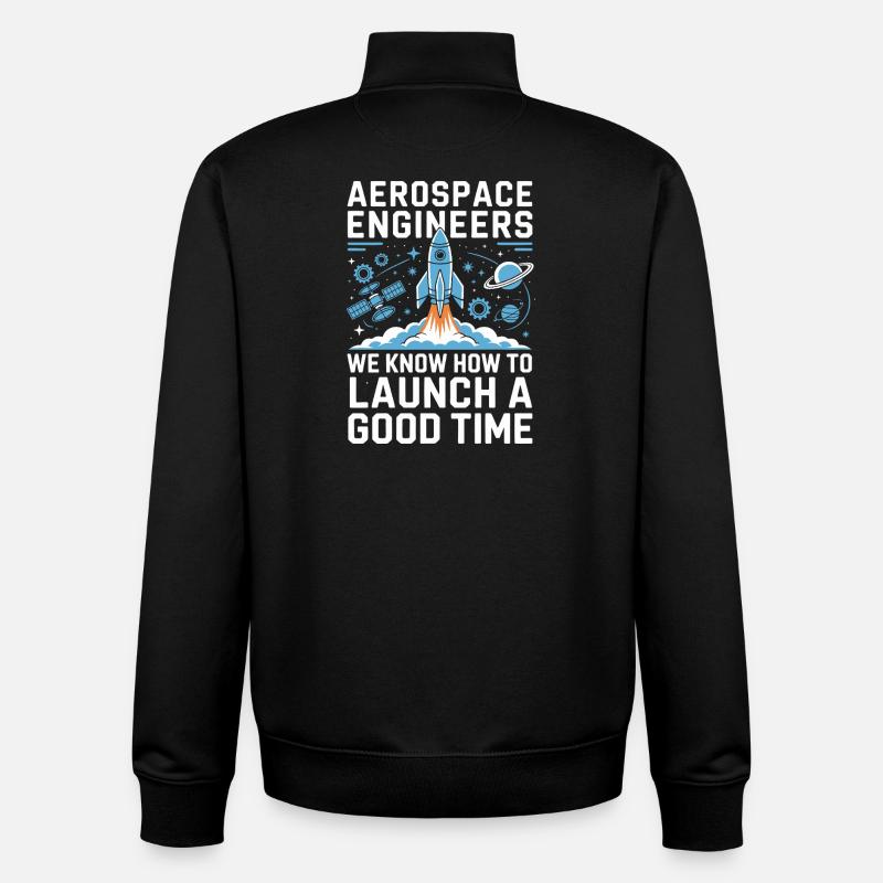 Aerospace Engineer Rocket Launch Humor - Sweat zippé unisexe en coton bio Stanley/Stella - noir