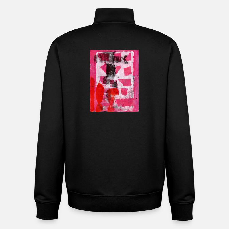 Abstrait Monoprint Street Art Impression Expressionnisme - Sweat zippé unisexe en coton bio Stanley/Stella - noir