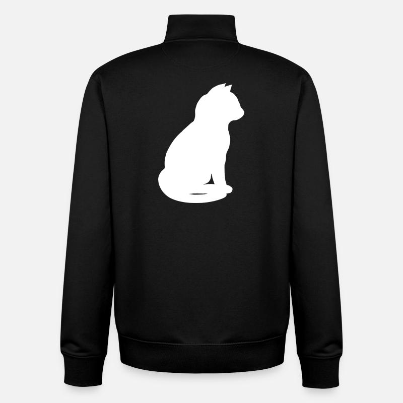 sitzende katzensilhouette v2 - Unisex Organic Zip Sweatshirt von Stanley/Stella - Schwarz
