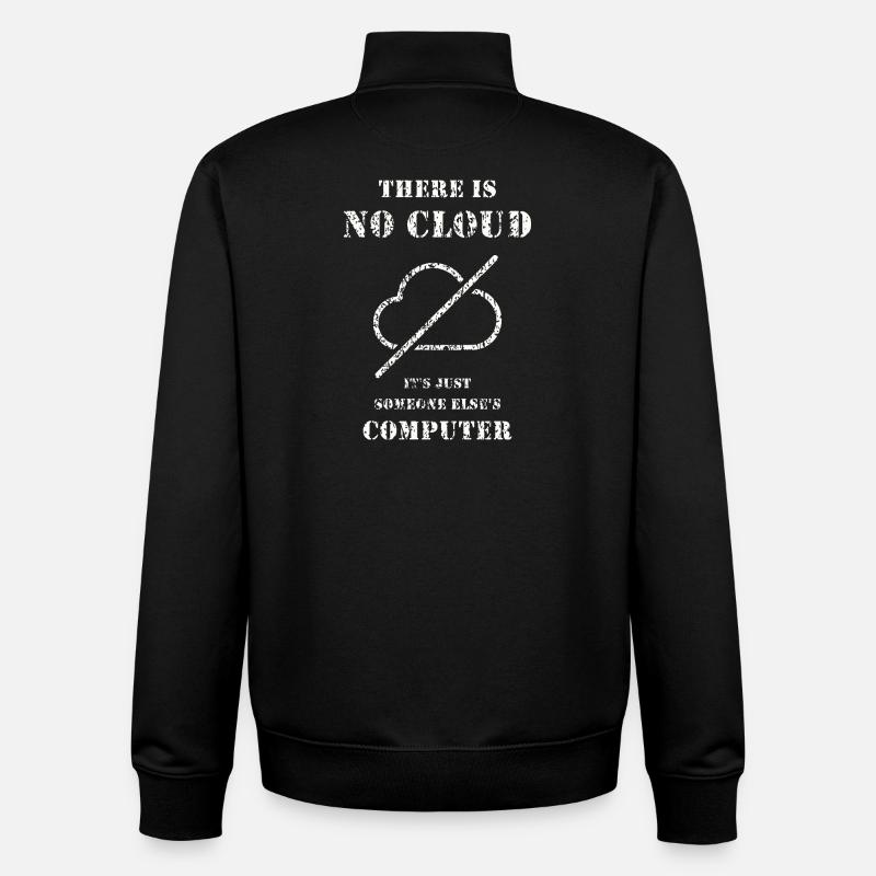 No Cloud – IT Humor Shirt - Unisex Organic Zip Sweatshirt by Stanley/Stella - black