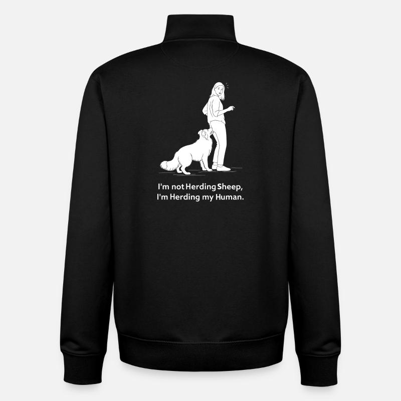 I guard my human - Unisex Organic Zip Sweatshirt by Stanley/Stella - black