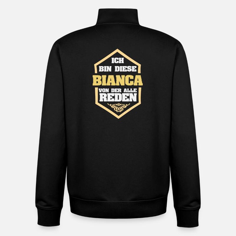 Bianca - Sweat zippé unisexe en coton bio Stanley/Stella - noir