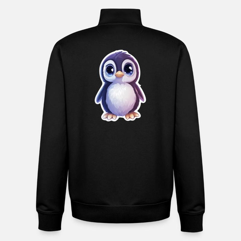 Pingouin - Sweat zippé unisexe en coton bio Stanley/Stella - noir