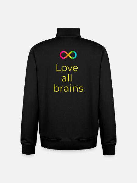 Love_all_brains - Sweat zippé unisexe en coton bio Stanley/Stella - noir