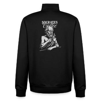Socrates Coffee Portrait - Unisex Organic Zip Sweatshirt by Stanley/Stella - black - Back - AI Model Male 185 light (185cm)