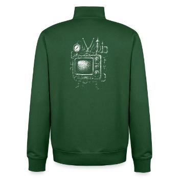 Moteur de télévision steampunk - Sweat zippé unisexe en coton bio Stanley/Stella - vert bouteille - Dos - AI Model Male 185 dark (185cm)