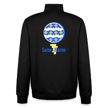 Logo Seine et Marne 77 - Unisex Organic Zip Sweatshirt von Stanley/Stella - Schwarz - Hinten - AI Model Male 185 light (185cm)