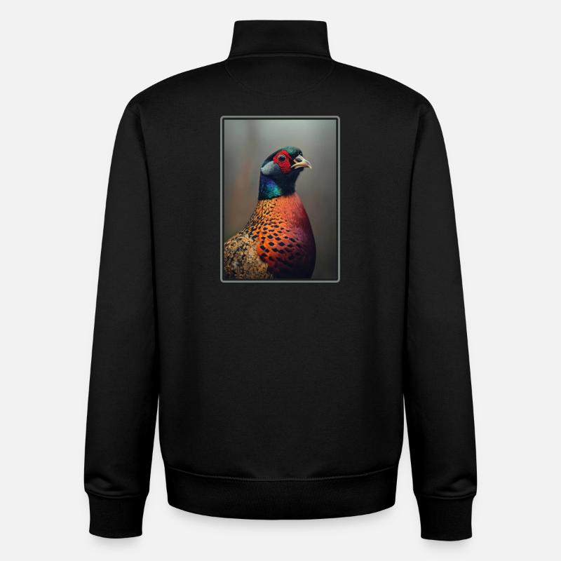 Faisans Faisan - Sweat zippé unisexe en coton bio Stanley/Stella - noir