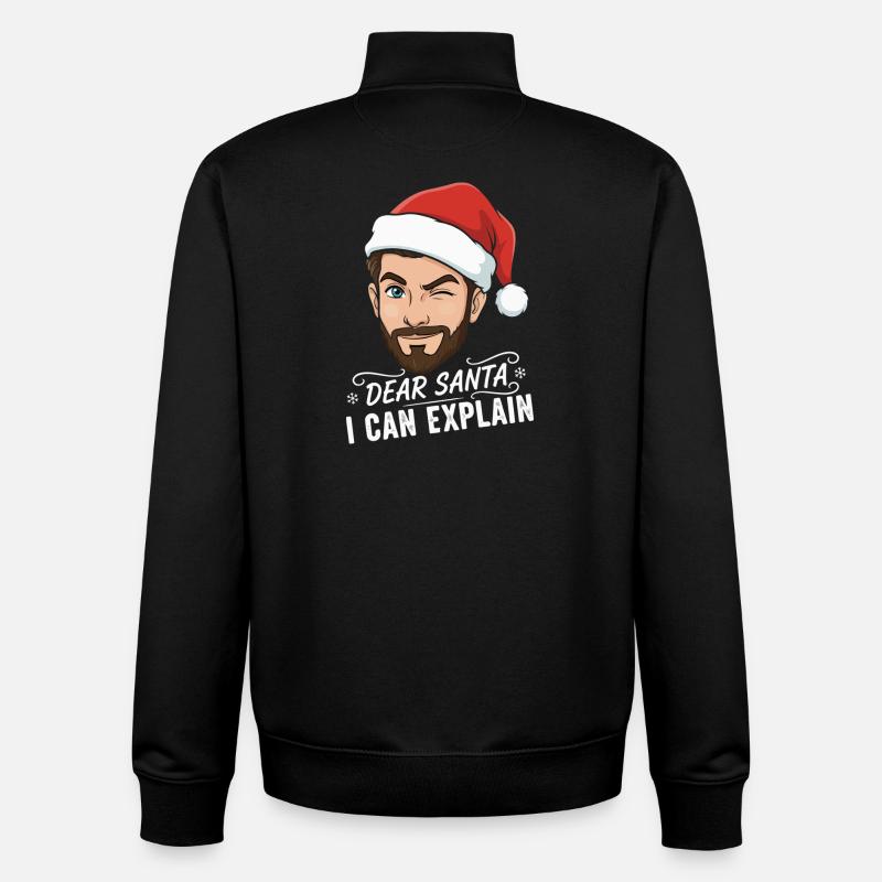 Dear Santa I Can Explain - Unisex Organic Zip Sweatshirt by Stanley/Stella - black