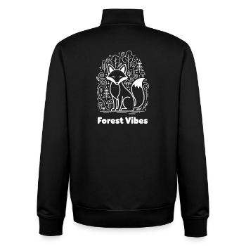 Forest fox in cloud forest - Unisex Organic Zip Sweatshirt by Stanley/Stella - black - Back - AI Model Male 185 light (185cm)